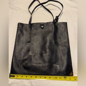 NWOT Botiker Black Tote with chevron insets.